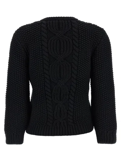 Saint Laurent Wool Sweater With Processing In Black