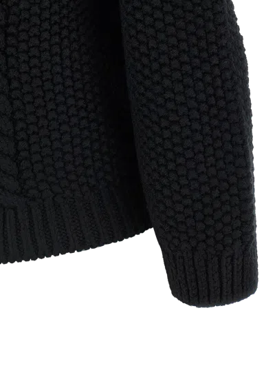 Saint Laurent Wool Sweater With Processing In Black