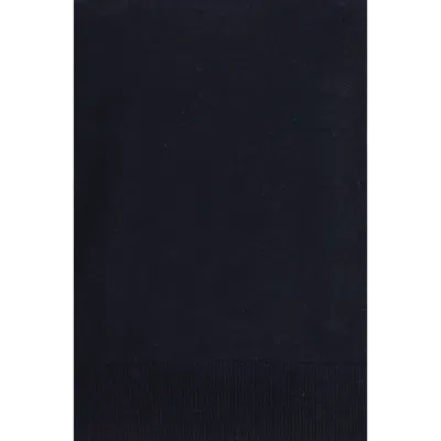 Max Mara Studio Silk And Wool T-shirt In Navy