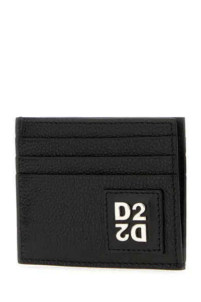 Dsquared2 Logo-plaque Pebbled Leather Wallet In Pattern