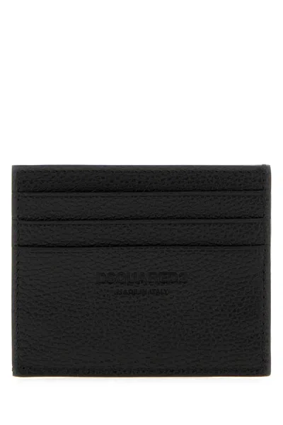 Dsquared2 Logo-plaque Pebbled Leather Wallet In Pattern