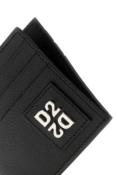 Dsquared2 Logo-plaque Pebbled Leather Wallet In Pattern