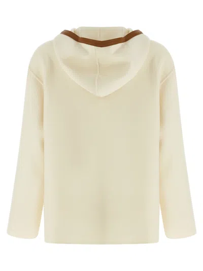Max Mara Hooded Zip-up Jacket In Neutral