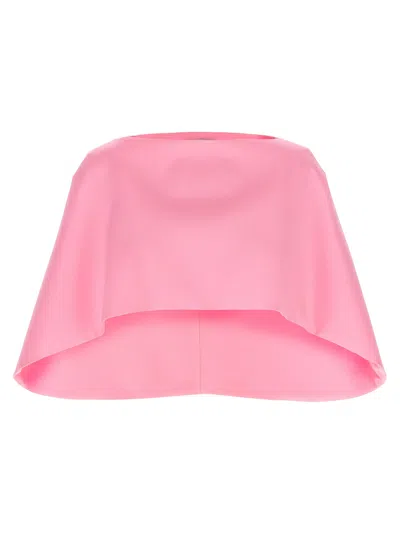 Alberta Ferretti Silk-blend Structured Cape In Pink