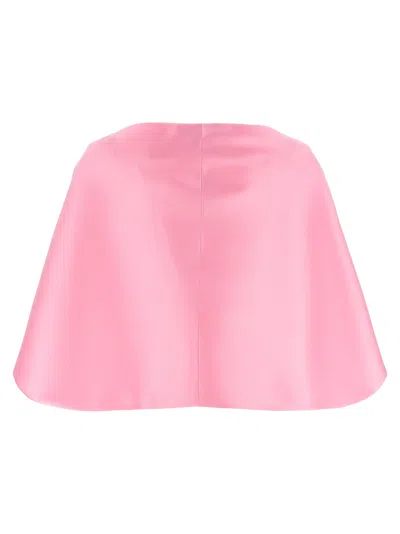 Alberta Ferretti Silk-blend Structured Cape In Pink