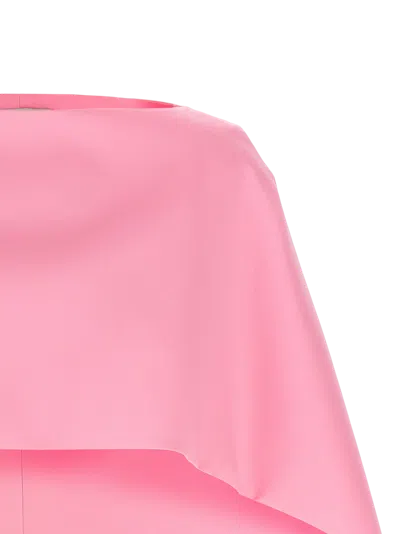 Alberta Ferretti Silk-blend Structured Cape In Pink