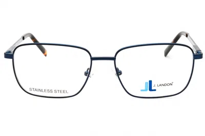 J. Landon Jl1013 Metal Rectangular Eyeglasses In Blue