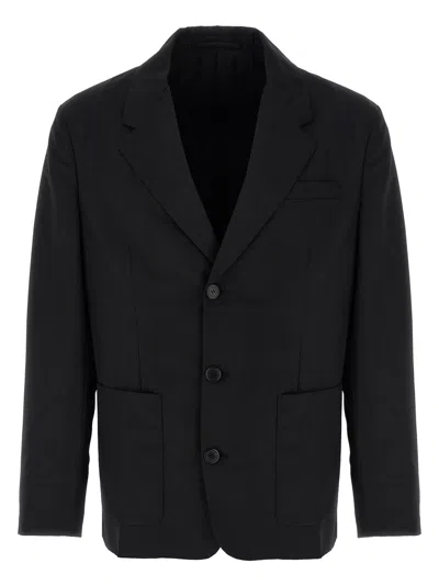 Prada L-blend Single-breasted Jacket In Black