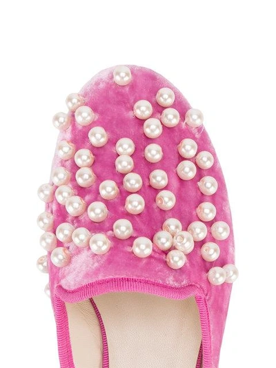 pearl and velvet slippers