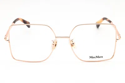 Max Mara Mm5098h Rectangular Metal Eyeglasses In Rose Gold
