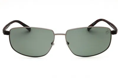 Timberland Tb9325 Polarized Rectangular Sunglasses In Green