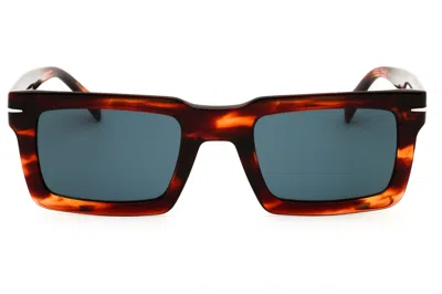 David Beckham Db7126s Rectangular Acetate Sunglasses In Red