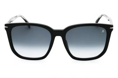 David Beckham Db1071fs Rectangular Plastic Frame Sunglasses In Black