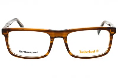 Timberland Tb50023 Rectangular Acetate Eyeglasses In Brown