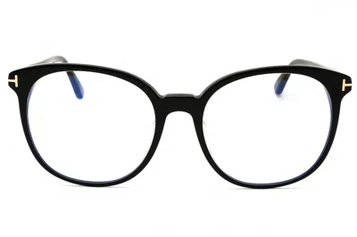 Tom Ford Ft5671fb Round Frame Eyeglasses In Black