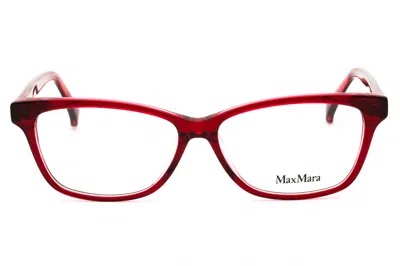 Max Mara Mm5013 Rectangular Acetate Eyeglasses In Bordeaux