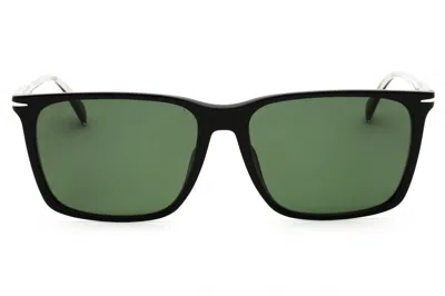 David Beckham Db1145gs Rectangular Sunglasses In Black