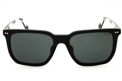 Polo Ralph Lauren 0ph4224f Rectangular Acetate Sunglasses In Black
