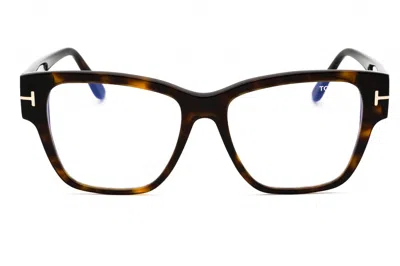 Tom Ford Ft5745b Tortoiseshell Rectangular Eyeglasses In Brown