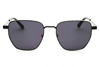 Calvin Klein Ck25100sn Rectangular Metal Sunglasses In Black