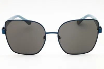 Anne Klein Ak7086 Rectangular Metal Frame Sunglasses In Navy