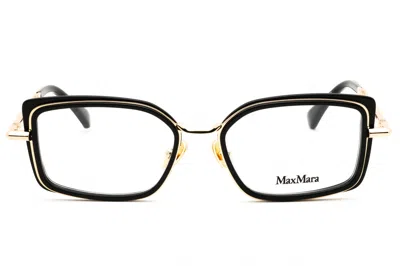 Max Mara Mm5186 Rectangular Metal Eyeglasses In Black