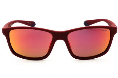 Polaroid Core Pld2153s Polarized Rectangular Sunglasses In Red