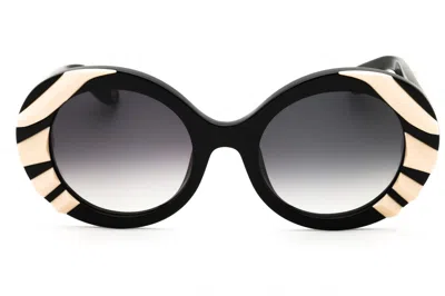 Roberto Cavalli Src010v Round Plastic Frame Sunglasses In Black