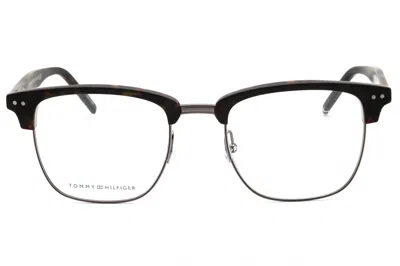 Tommy Hilfiger Th1730 Rectangular Acetate Eyeglasses In Brown