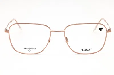 Flexon H6075 Metal Rectangular Eyeglasses In Rose Gold