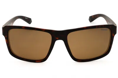 Polaroid Core Pld2158s Polarized Rectangular Sunglasses In Brown