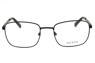 Guess Gu50074 Metal Rectangular Eyeglasses In Black