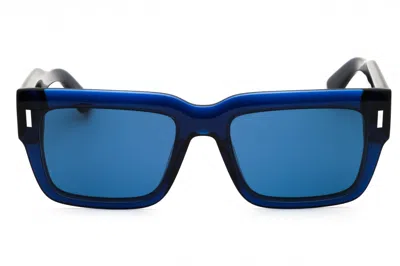 Calvin Klein Ck23538s Rectangular Acetate Sunglasses In Blue