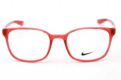 Nike 7026 Rectangular Propionate Frame Eyeglasses In Red