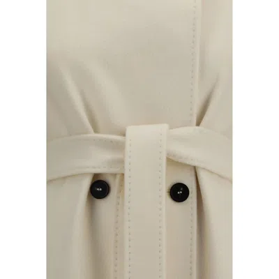 Max Mara Studio Double Breasted Wool Coat In White