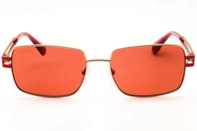 Max & Co Mo0090 Rectangular Metal Sunglasses In Red