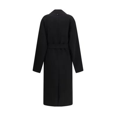 Max Mara Double-faced Wool Coat In Black