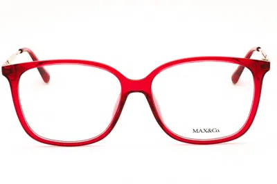 Max & Co Mo5104 Red Square-frame Eyeglasses In Red