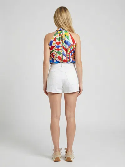 Dolce & Gabbana Multicolor Silk Tank Top In Multicolor