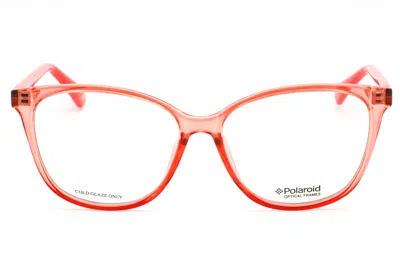 Polaroid Core Pldd372 Rectangular Plastic Frame Eyeglasses In Coral
