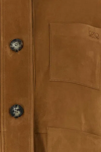 Loewe Suede Jacket In Tan
