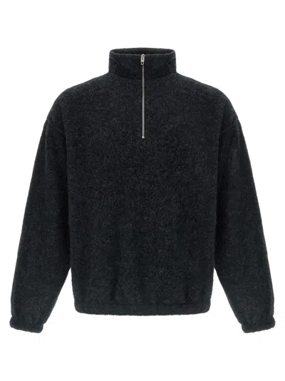 Jil Sander Slate Wool-blend Sweatshirt For Men In Gray