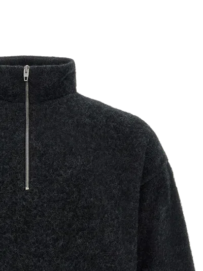 Jil Sander Slate Wool-blend Sweatshirt For Men In Gray