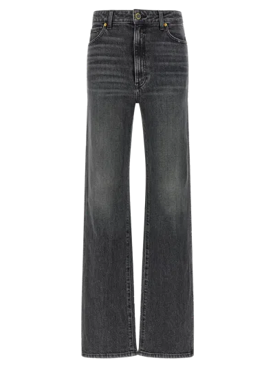Khaite Stonewashed Straight Jeans In Gray