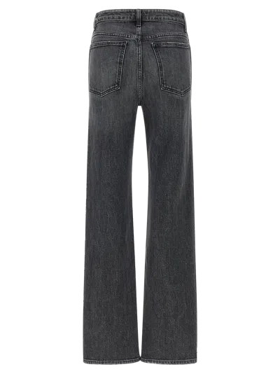 Khaite Stonewashed Straight Jeans In Gray