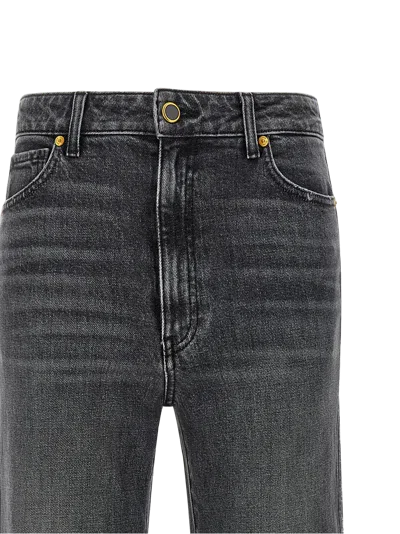 Khaite Stonewashed Straight Jeans In Gray