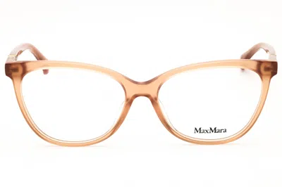 Max Mara Mm5018 Rectangular Acetate Eyeglasses In Brown
