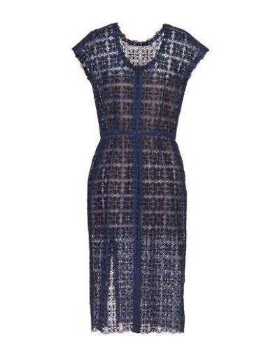Shop Luisa Beccaria Knee-length Dress In Dark Blue