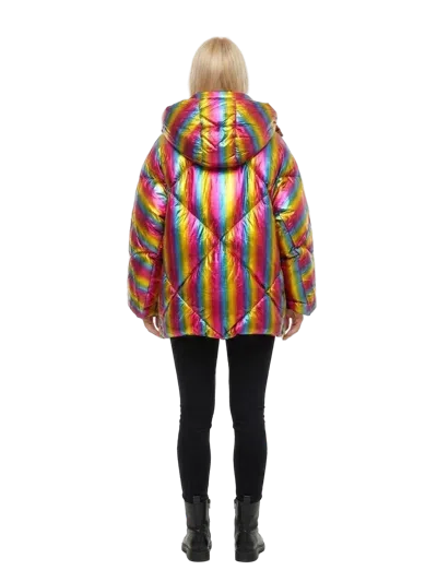 Dolce & Gabbana Multicolor Quilted Nylon Down Jacket In Multicolor