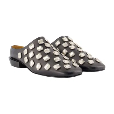Toga Pulla Studded Cowhide Mule In Black